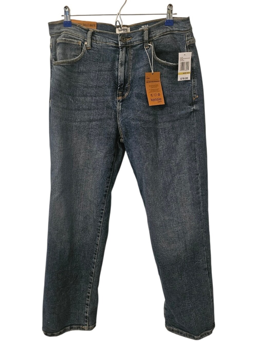 Blue Kensie Jeans Women's The Ella High Rise Straight Jeans